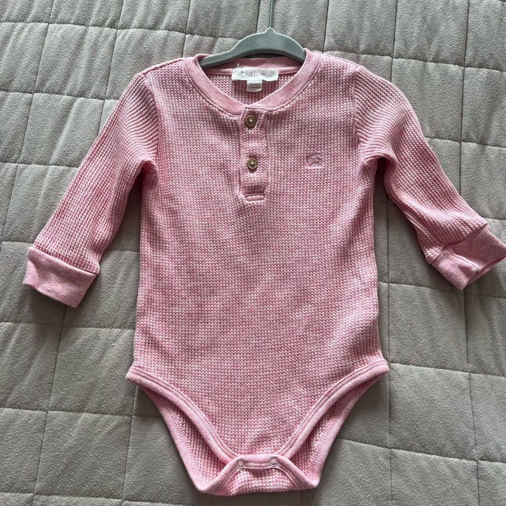 Baby Cottons Pink Waffle Knit Bodysuit